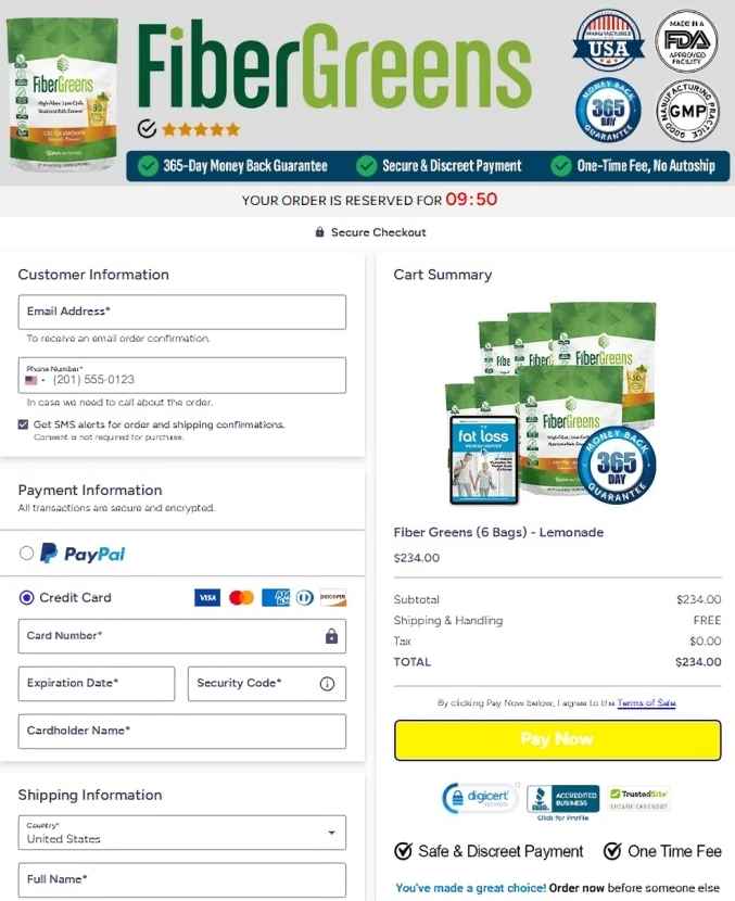 Fiber Greens Order Page